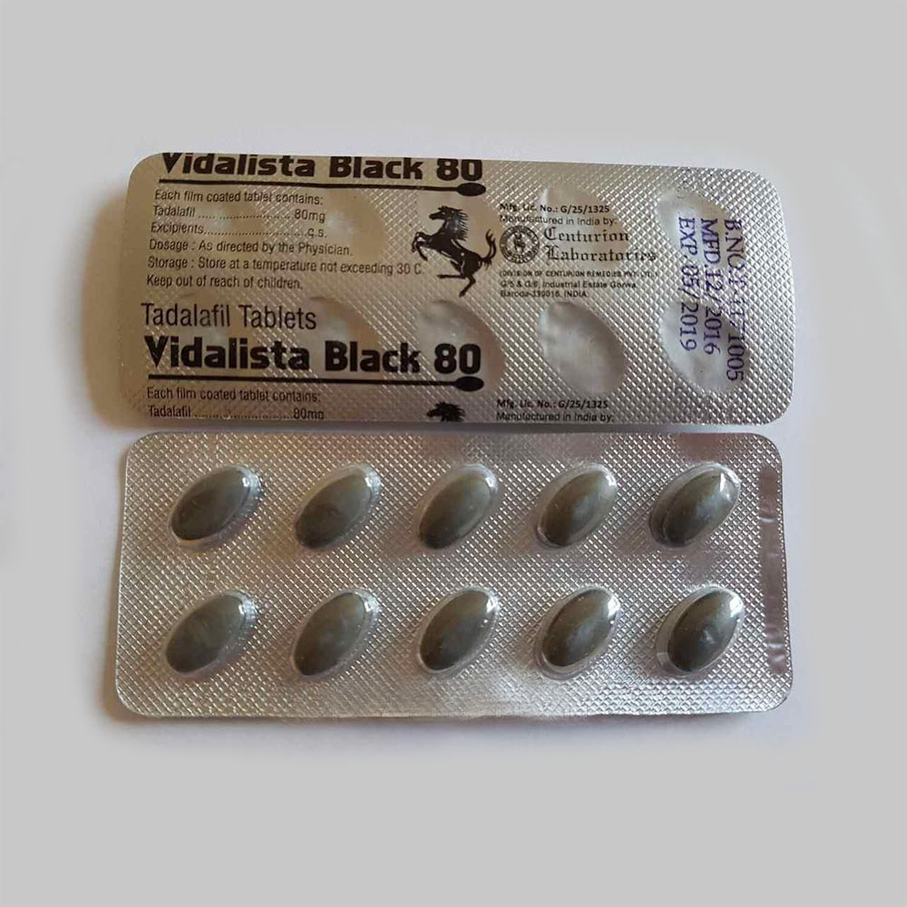Buy Cialis generic [Vidalista Black 80] (Tadalafil) - Centurion Laboratories (India)