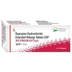 Buy Welbutrin (Bupropion Hydrochloride) [Bupropan-150, Aplenzin, Forfivo XL] Healing Pharma (India) Usa online image